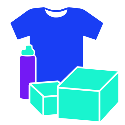 T-shirt and boxes graphic