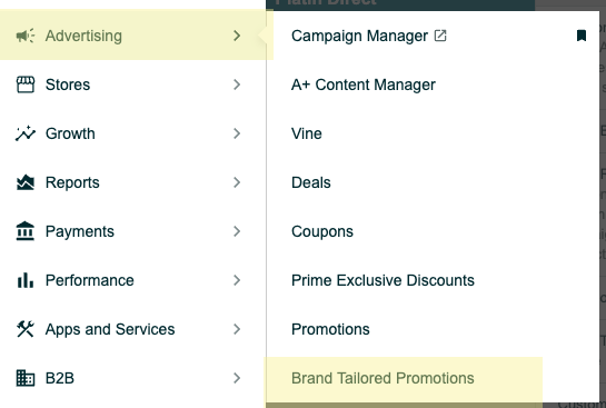 select brand tailored promotions from the advertising menu