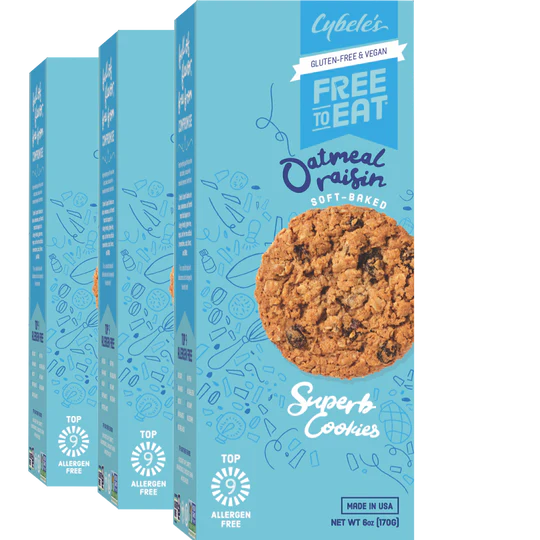 Cybele's Free to Eat Oatmeal Raisin Cookie Package
