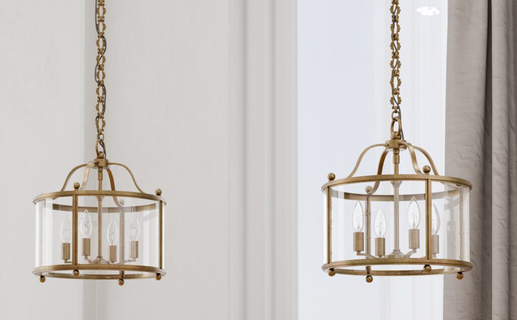 Two hanging lamps using RCH Hardware chains